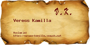 Veress Kamilla névjegykártya